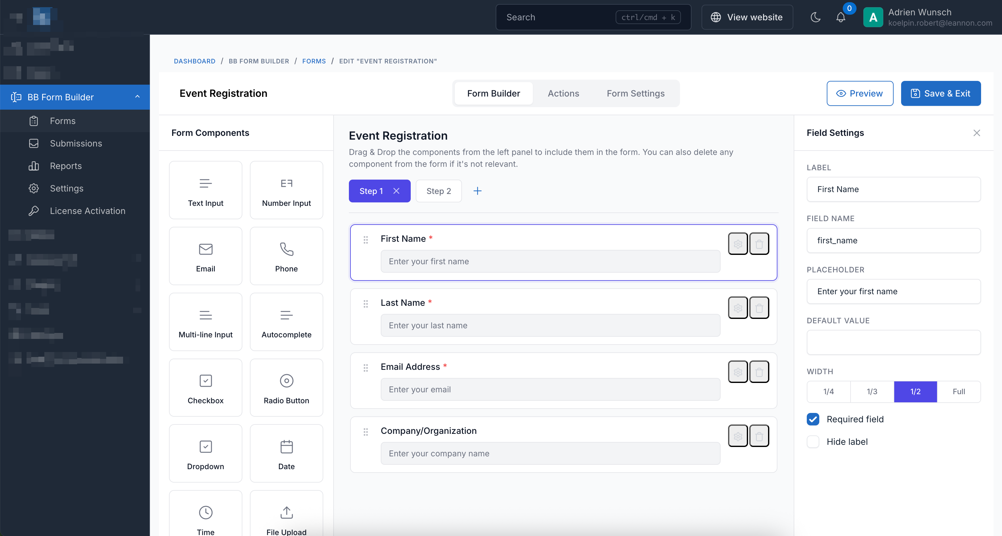 Intuitive Drag & Drop Builder